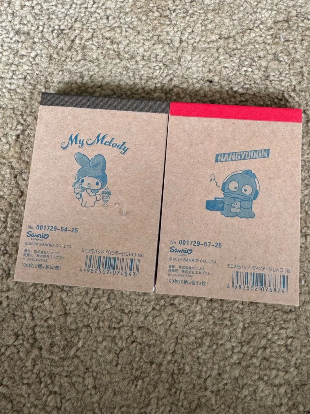 Sanrio character mini notepad sets